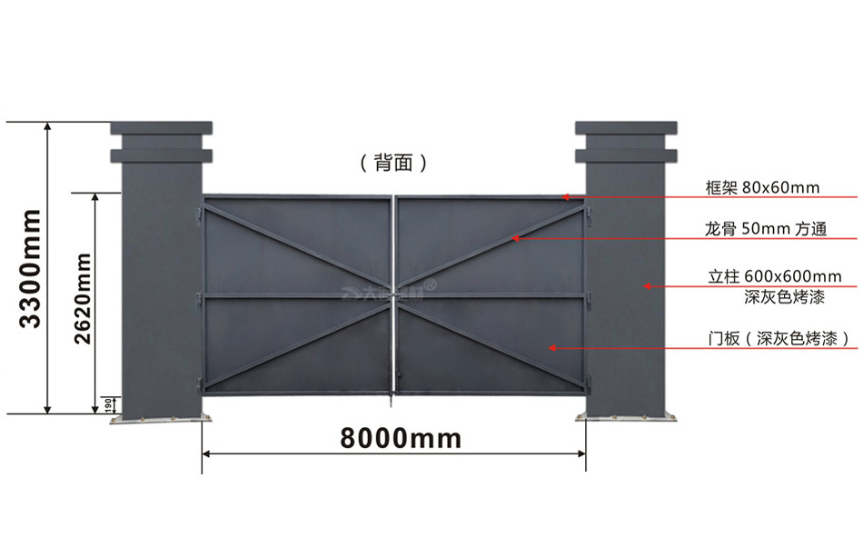 工地烤漆雙開(kāi)門(mén)-鋼結(jié)構(gòu)工地大門(mén) 可定制化生產(chǎn)